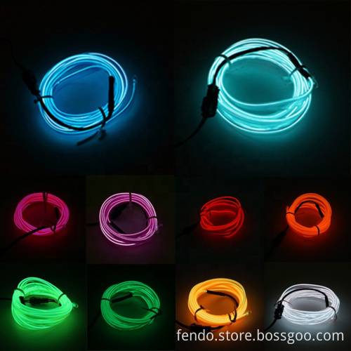 EL Wire Neon Lights for Car Interior LED Atmosphere Strip with USB Adapter